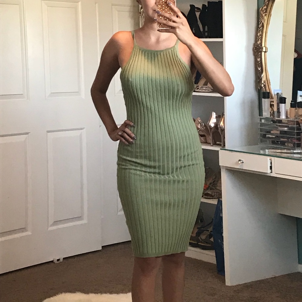Green midi dress